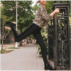 Madewell Velvet Tuxedo Stripe Skinny Jeans Black H2258